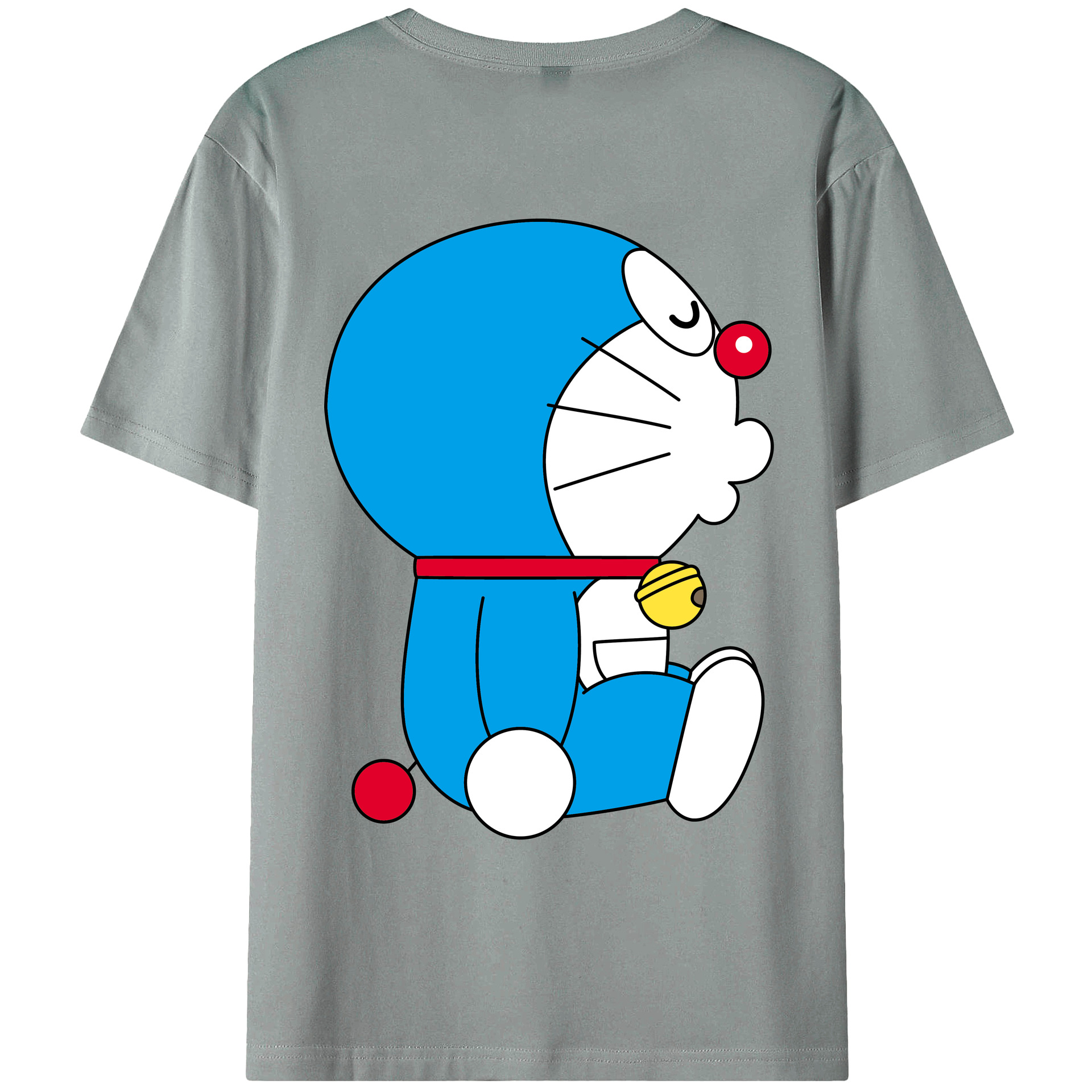 （画像用） ドラえもん Doraemon 綿100％ メンズ半袖Tシャツ（バックプリント） 通気性